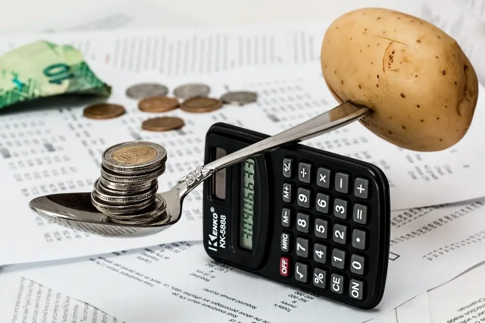 Image of Coins balancing with a Potato