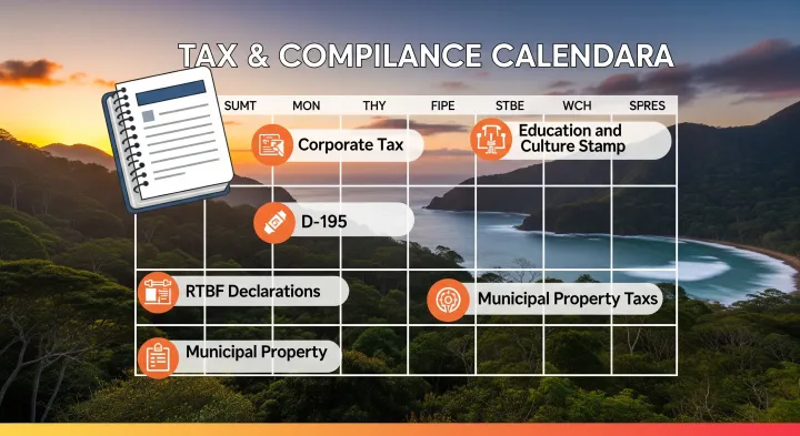 A graphic of the Costa Rica Tax and Compliance Calendar.