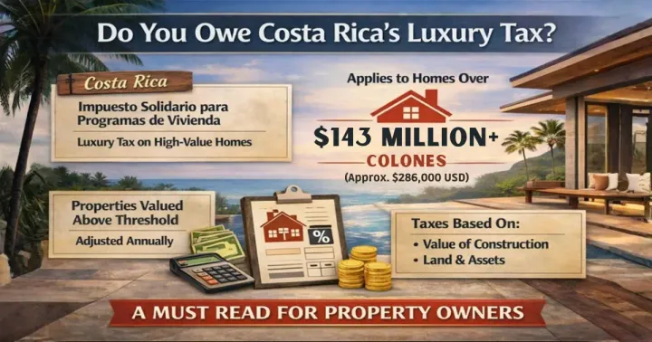 Costa Rica luxury tax threshold infographic.